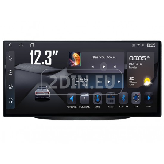 FIAT 500 - 12.3" МУЛТИМЕДИЯ / Навигация android 16 черна